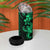 Green Hawaiian Kakau Turtle 4 in 1 Can Cooler Tumbler Polynesian Tribal