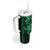 Green Hawaiian Kakau Turtle Tumbler With Handle Polynesian Tribal