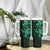 Green Hawaiian Kakau Turtle Tumbler With Handle Polynesian Tribal