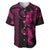 Hawaiian Tribal Baseball Jersey Polynesian Kakau Turtle - Pink LT9 Pink - Polynesian Pride