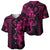 Hawaiian Tribal Baseball Jersey Polynesian Kakau Turtle - Pink LT9 - Polynesian Pride