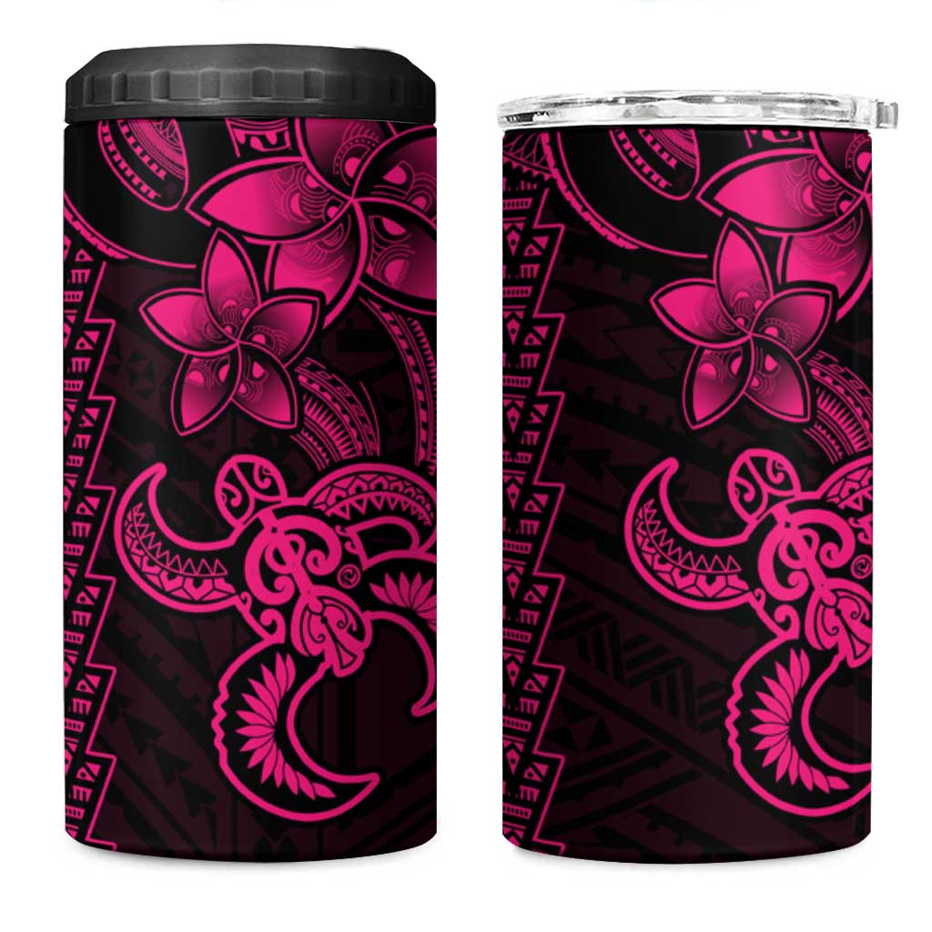 Pink Hawaiian Kakau Turtle 4 in 1 Can Cooler Tumbler Polynesian Tribal LT9 One Size: 16 oz Pink - Polynesian Pride