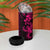 Pink Hawaiian Kakau Turtle 4 in 1 Can Cooler Tumbler Polynesian Tribal