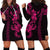 Hawaiian Tribal Hoodie Dress Polynesian Kakau Turtle - Pink LT9 - Polynesian Pride