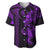 Hawaiian Tribal Baseball Jersey Polynesian Kakau Turtle - Purple LT9 Purple - Polynesian Pride