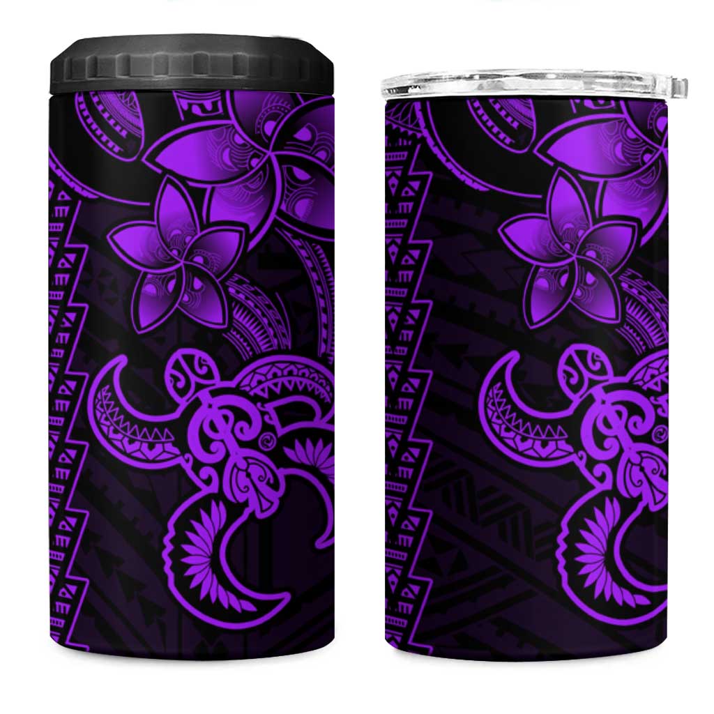 Purple Hawaiian Kakau Turtle 4 in 1 Can Cooler Tumbler Polynesian Tribal LT9 One Size: 16 oz Purple - Polynesian Pride