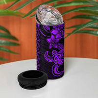 Purple Hawaiian Kakau Turtle 4 in 1 Can Cooler Tumbler Polynesian Tribal LT9 - Polynesian Pride
