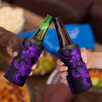 Purple Hawaiian Kakau Turtle 4 in 1 Can Cooler Tumbler Polynesian Tribal LT9 - Polynesian Pride