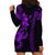 Hawaiian Tribal Hoodie Dress Polynesian Kakau Turtle - Purple LT9 - Polynesian Pride