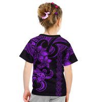 Hawaiian Tribal Kid T Shirt Polynesian Kakau Turtle - Purple LT9 - Polynesian Pride