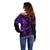 Hawaiian Tribal Off Shoulder Sweater Polynesian Kakau Turtle - Purple LT9 - Polynesian Pride