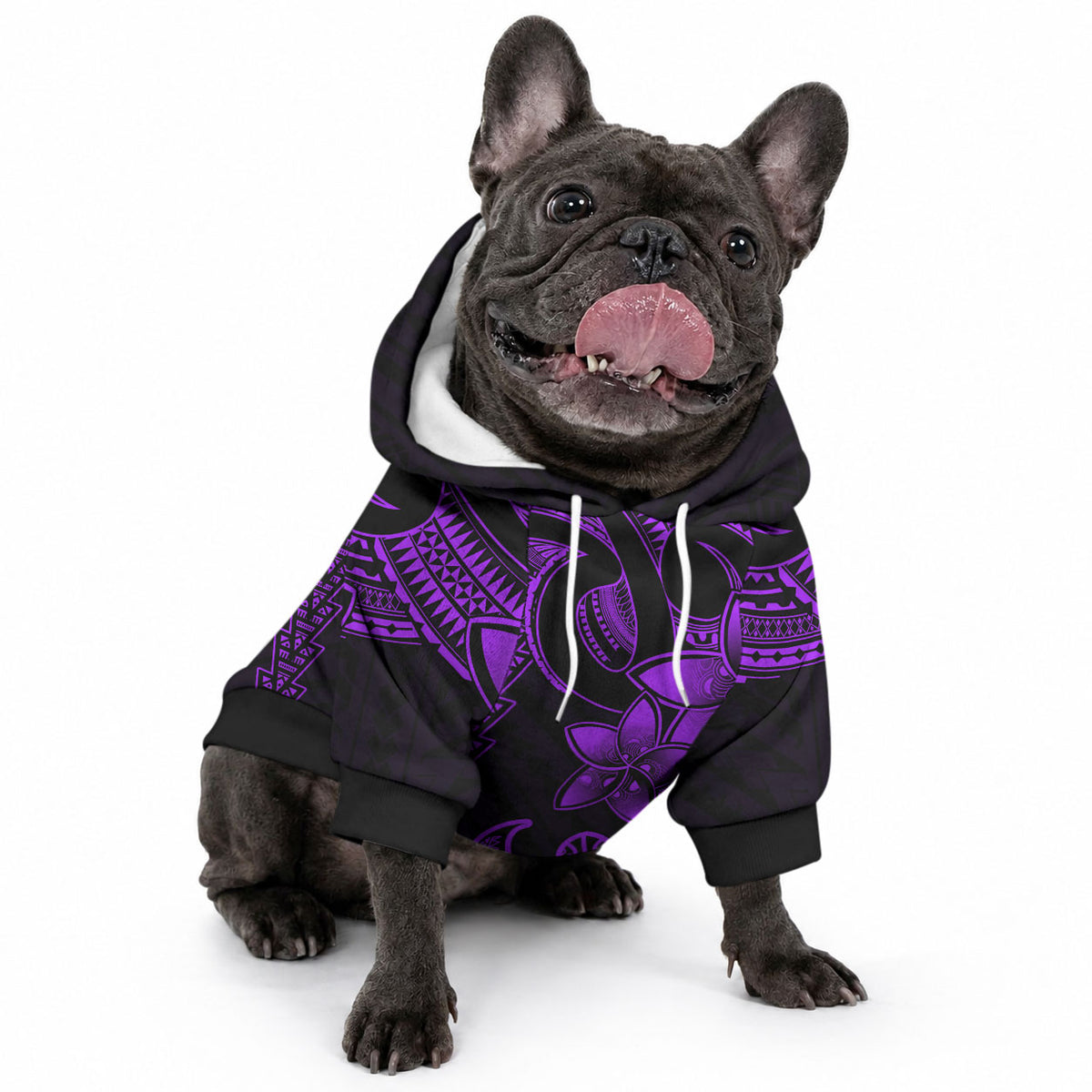 Hawaiian Tribal Kakau Turtle - Purple Pet Hoodie LT9 - Polynesian Pride