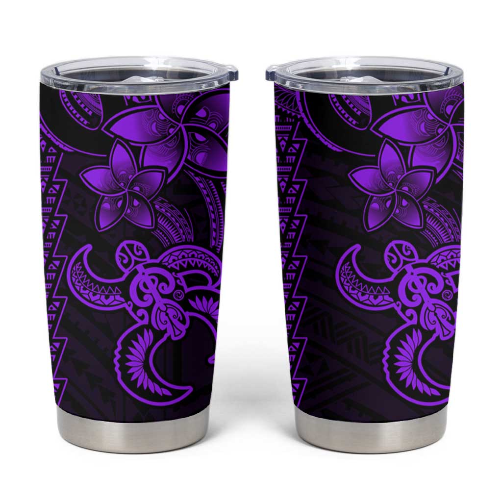 Purple Hawaiian Kakau Turtle Tumbler Cup Polynesian Tribal LT9 Purple - Polynesian Pride