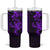 Purple Hawaiian Kakau Turtle Tumbler With Handle Polynesian Tribal