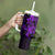 Purple Hawaiian Kakau Turtle Tumbler With Handle Polynesian Tribal