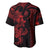 Hawaiian Tribal Baseball Jersey Polynesian Kakau Turtle - Red LT9 - Polynesian Pride