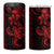 Red Hawaiian Kakau Turtle 4 in 1 Can Cooler Tumbler Polynesian Tribal