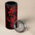 Red Hawaiian Kakau Turtle 4 in 1 Can Cooler Tumbler Polynesian Tribal