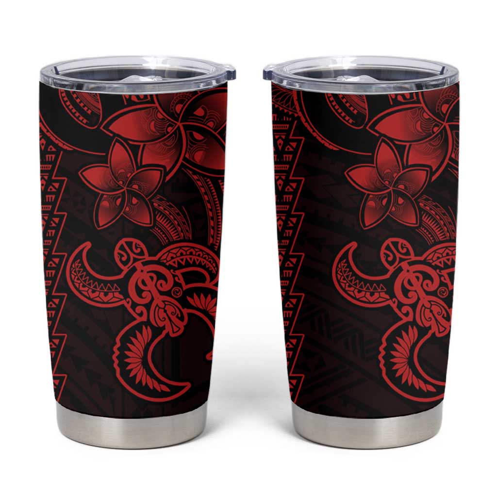 Red Hawaiian Kakau Turtle Tumbler Cup Polynesian Tribal LT9 Red - Polynesian Pride