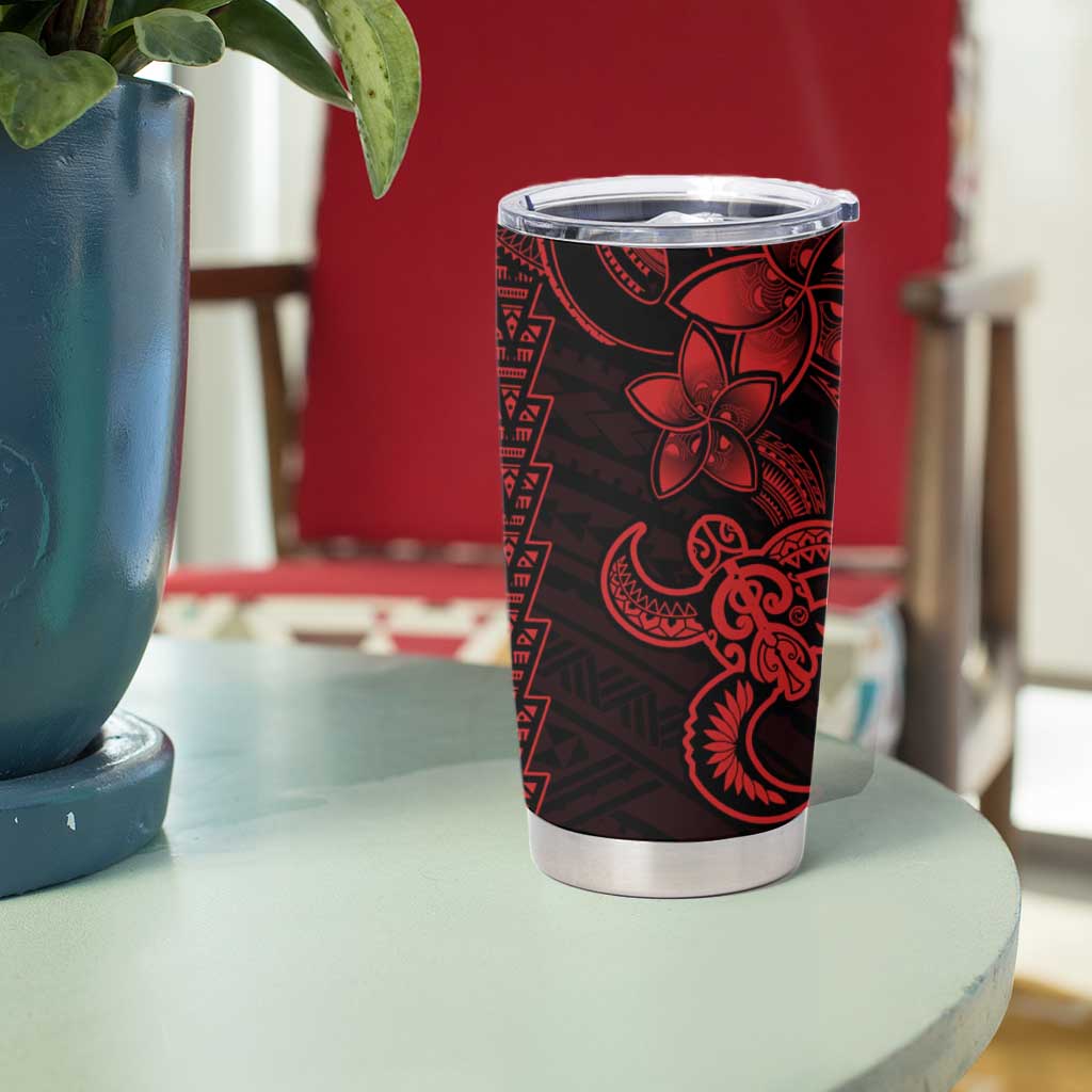 Red Hawaiian Kakau Turtle Tumbler Cup Polynesian Tribal LT9 - Polynesian Pride