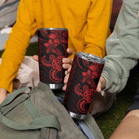 Red Hawaiian Kakau Turtle Tumbler Cup Polynesian Tribal LT9 - Polynesian Pride