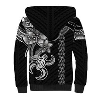 Hawaiian Tribal Sherpa Hoodie Polynesian Kakau Turtle - White LT9 - Polynesian Pride