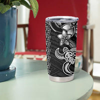 White Hawaiian Kakau Turtle Tumbler Cup Polynesian Tribal LT9 - Polynesian Pride