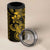 Yellow Hawaiian Kakau Turtle 4 in 1 Can Cooler Tumbler Polynesian Tribal