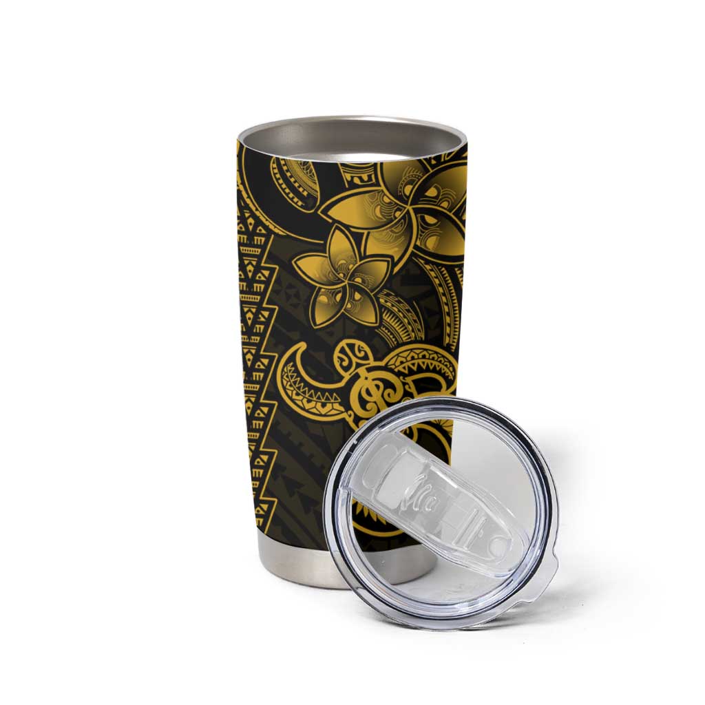 Yellow Hawaiian Kakau Turtle Tumbler Cup Polynesian Tribal LT9 - Polynesian Pride