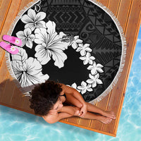 American Samoa Lotu Tamaiti Beach Blanket White Sunday Plumeria Black Vibe LT9 - Polynesian Pride