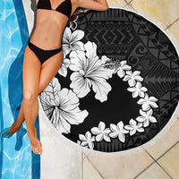 American Samoa Lotu Tamaiti Beach Blanket White Sunday Plumeria Black Vibe LT9 - Polynesian Pride