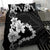 American Samoa Lotu Tamaiti Bedding Set White Sunday Plumeria Black Vibe