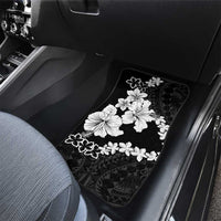American Samoa Lotu Tamaiti Car Mats White Sunday Plumeria Black Vibe LT9 - Polynesian Pride