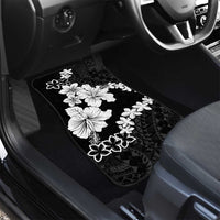 American Samoa Lotu Tamaiti Car Mats White Sunday Plumeria Black Vibe LT9 - Polynesian Pride