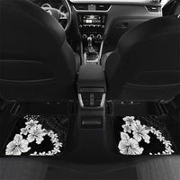 American Samoa Lotu Tamaiti Car Mats White Sunday Plumeria Black Vibe LT9 Set 2pcs - Back Black - Polynesian Pride