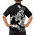 American Samoa Lotu Tamaiti Family Matching Puletasi and Hawaiian Shirt White Sunday Plumeria Black Vibe