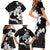 American Samoa Lotu Tamaiti Family Matching Short Sleeve Bodycon Dress and Hawaiian Shirt White Sunday Plumeria Black Vibe