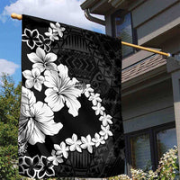 American Samoa Lotu Tamaiti Garden Flag White Sunday Plumeria Black Vibe LT9 - Polynesian Pride