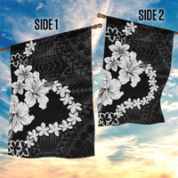 American Samoa Lotu Tamaiti Garden Flag White Sunday Plumeria Black Vibe LT9 - Polynesian Pride