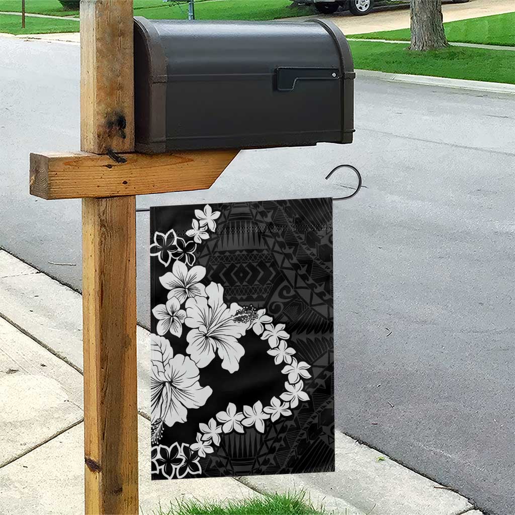 American Samoa Lotu Tamaiti Garden Flag White Sunday Plumeria Black Vibe LT9 - Polynesian Pride