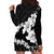 American Samoa Lotu Tamaiti Hoodie Dress White Sunday Plumeria Black Vibe