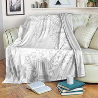 American Samoa Lotu Tamaiti Blanket White Sunday Plumeria White Vibe LT9 White - Polynesian Pride
