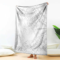 American Samoa Lotu Tamaiti Blanket White Sunday Plumeria White Vibe LT9 - Polynesian Pride