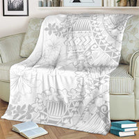 American Samoa Lotu Tamaiti Blanket White Sunday Plumeria White Vibe LT9 - Polynesian Pride