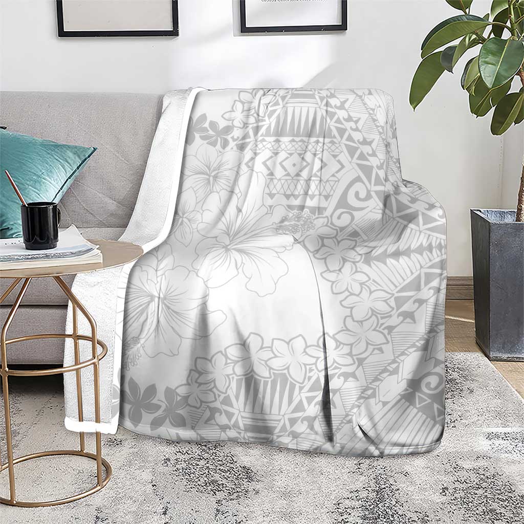 American Samoa Lotu Tamaiti Blanket White Sunday Plumeria White Vibe LT9 - Polynesian Pride