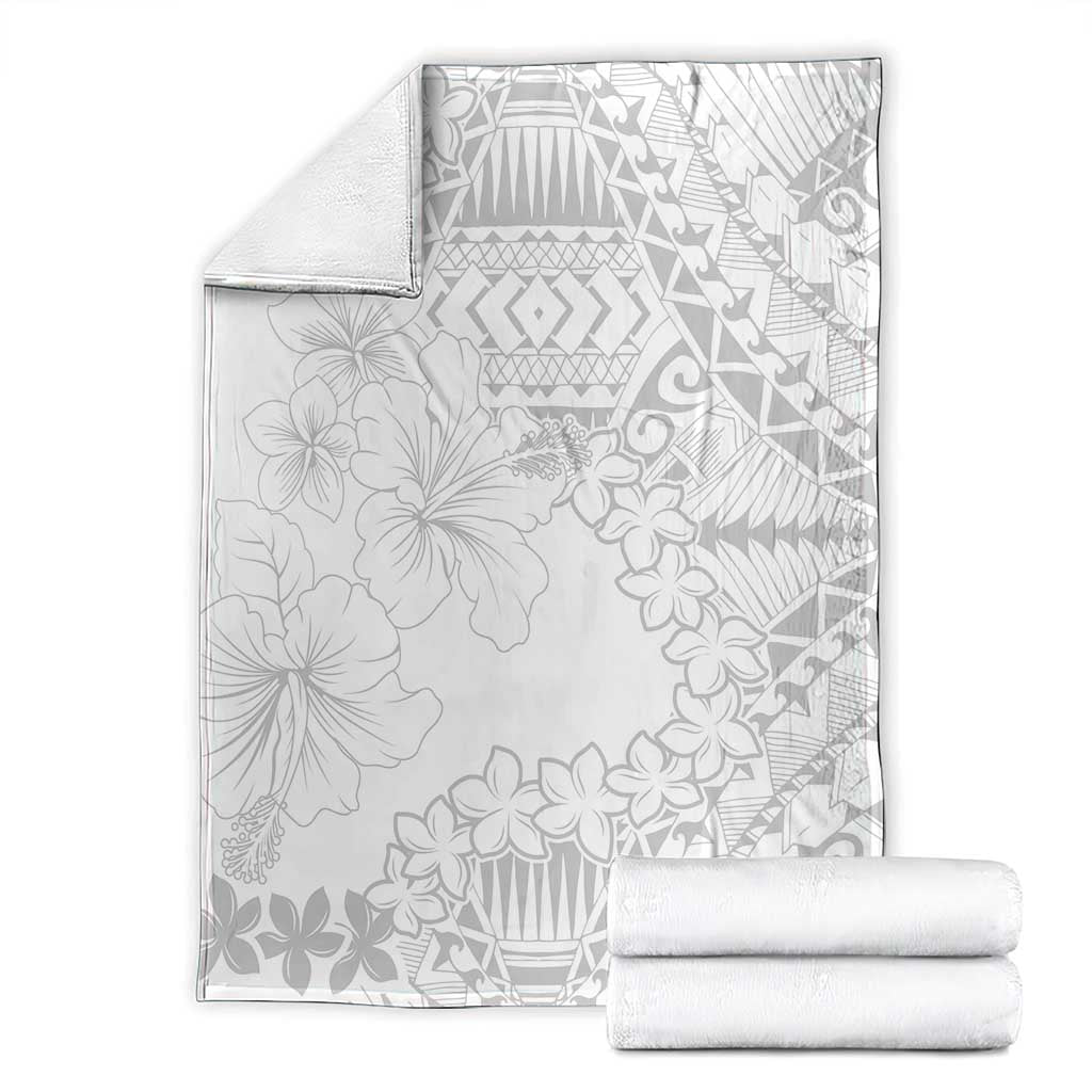 American Samoa Lotu Tamaiti Blanket White Sunday Plumeria White Vibe LT9 - Polynesian Pride