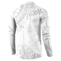 American Samoa Lotu Tamaiti Button Sweatshirt White Sunday Plumeria White Vibe LT9 - Polynesian Pride