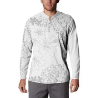 American Samoa Lotu Tamaiti Button Sweatshirt White Sunday Plumeria White Vibe LT9 - Polynesian Pride