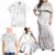 American Samoa Lotu Tamaiti Family Matching Off Shoulder Maxi Dress and Hawaiian Shirt White Sunday Plumeria White Vibe