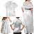 American Samoa Lotu Tamaiti Family Matching Off Shoulder Maxi Dress and Hawaiian Shirt White Sunday Plumeria White Vibe